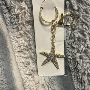 Sparkling Gold Starfish Key Holder